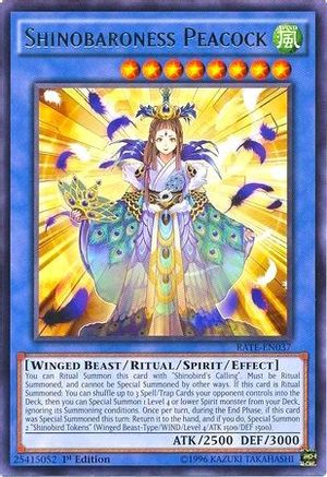 Shinobaroness Peacock (RATE-EN037) - Raging Tempest 1st Edition - Premium Yugioh Single from Konami - Just $0.30! Shop now at Game Crave Tournament Store