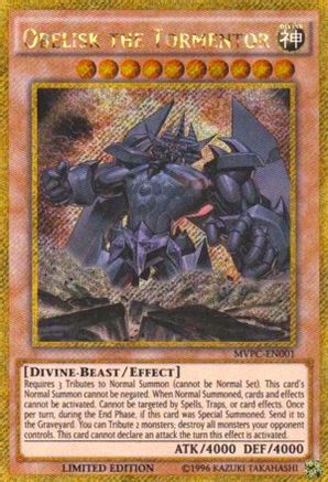 Obelisk the Tormentor (MVPC-EN001) - The Dark Side of Dimensions Movie Pack: Gold Edition Limited - Premium Yugioh Single from Konami - Just $3.06! Shop now at Game Crave Tournament Store