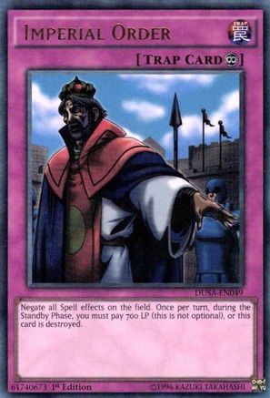Imperial Order (DUSA-EN049) - Duelist Saga 1st Edition - Premium Yugioh Single from Konami - Just $0.65! Shop now at Game Crave Tournament Store