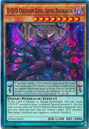 D/D/D Oblivion King Abyss Ragnarok (OP04-EN010) - OTS Tournament Pack 4 Unlimited - Premium Yugioh Single from Konami - Just $6.54! Shop now at Game Crave Tournament Store