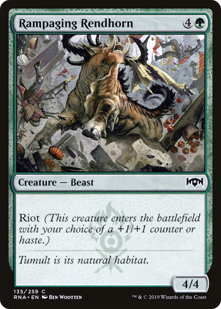 Rampaging Rendhorn (RNA-135) - Ravnica Allegiance Foil - Premium MTG Single from Wizards of the Coast - Just $0.08! Shop now at Game Crave Tournament Store