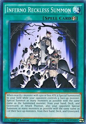 Inferno Reckless Summon (SR03-EN030) - Structure Deck: Machine Reactor 1st Edition - Premium Yugioh Single from Konami - Just $0.49! Shop now at Game Crave Tournament Store