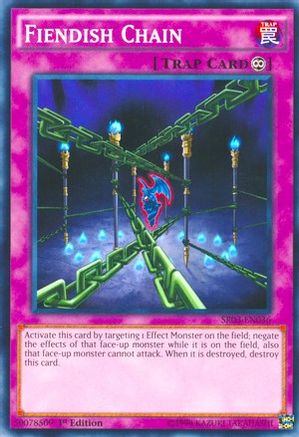 Fiendish Chain (SR03-EN036) - Structure Deck: Machine Reactor 1st Edition - Premium Yugioh Single from Konami - Just $0.34! Shop now at Game Crave Tournament Store
