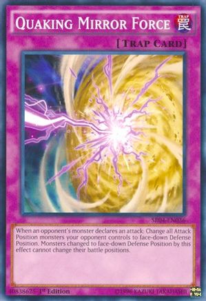 Quaking Mirror Force (SR04-EN036) - Structure Deck: Dinosmasher's Fury Unlimited - Premium Yugioh Single from Konami - Just $0.55! Shop now at Game Crave Tournament Store