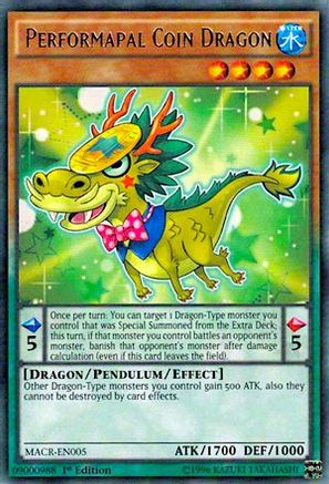 Performapal Coin Dragon (MACR-EN005) - Maximum Crisis 1st Edition - Premium Yugioh Single from Konami - Just $0.25! Shop now at Game Crave Tournament Store