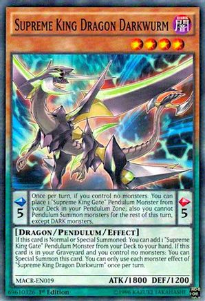 Supreme King Dragon Darkwurm (MACR-EN019) - Maximum Crisis Unlimited - Premium Yugioh Single from Konami - Just $0.26! Shop now at Game Crave Tournament Store