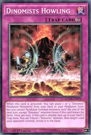 Dinomists Howling (MACR-EN076) - Maximum Crisis 1st Edition - Premium Yugioh Single from Konami - Just $0.25! Shop now at Game Crave Tournament Store