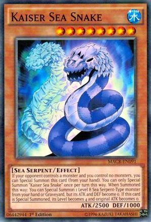 Kaiser Sea Snake (MACR-EN091) - Maximum Crisis Unlimited - Premium Yugioh Single from Konami - Just $0.25! Shop now at Game Crave Tournament Store