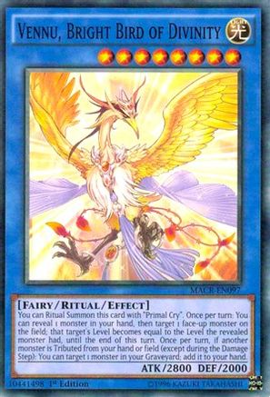 Vennu, Bright Bird of Divinity (MACR-EN097) - Maximum Crisis Unlimited - Premium Yugioh Single from Konami - Just $0.25! Shop now at Game Crave Tournament Store