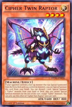 Cipher Twin Raptor (DPDG-EN036) - Duelist Pack: Dimensional Guardians 1st Edition - Premium Yugioh Single from Konami - Just $0.25! Shop now at Game Crave Tournament Store