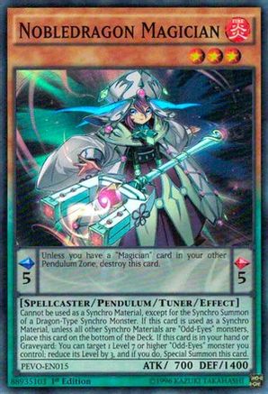 Nobledragon Magician (PEVO-EN015) - Pendulum Evolution 1st Edition - Premium Yugioh Single from Konami - Just $0.25! Shop now at Game Crave Tournament Store