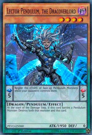 Lector Pendulum, the Dracoverlord (PEVO-EN060) - Pendulum Evolution 1st Edition - Premium Yugioh Single from Konami - Just $0.25! Shop now at Game Crave Tournament Store