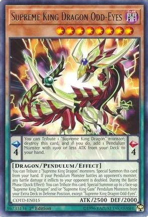 Supreme King Dragon Odd-Eyes (COTD-EN015) - Code of the Duelist 1st Edition - Premium Yugioh Single from Konami - Just $0.25! Shop now at Game Crave Tournament Store