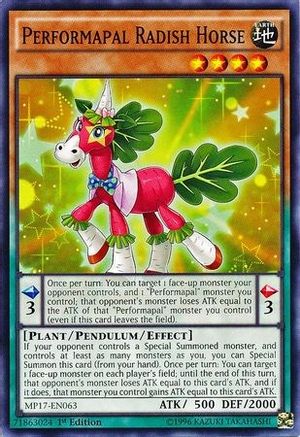 Performapal Radish Horse (MP17-EN063) - 2017 Mega-Tins Mega Pack 1st Edition - Premium Yugioh Single from Konami - Just $0.25! Shop now at Game Crave Tournament Store
