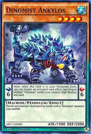 Dinomist Ankylos (MP17-EN081) - 2017 Mega-Tins Mega Pack 1st Edition - Premium Yugioh Single from Konami - Just $0.25! Shop now at Game Crave Tournament Store