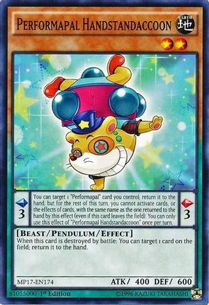 Performapal Handstandaccoon (MP17-EN174) - 2017 Mega-Tins Mega Pack 1st Edition - Premium Yugioh Single from Konami - Just $0.25! Shop now at Game Crave Tournament Store