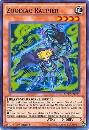 Zoodiac Ratpier (MP17-EN181) - 2017 Mega-Tins Mega Pack 1st Edition - Premium Yugioh Single from Konami - Just $0.30! Shop now at Game Crave Tournament Store