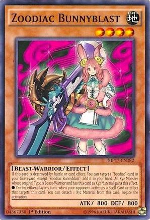 Zoodiac Bunnyblast (MP17-EN182) - 2017 Mega-Tins Mega Pack 1st Edition - Premium Yugioh Single from Konami - Just $0.25! Shop now at Game Crave Tournament Store