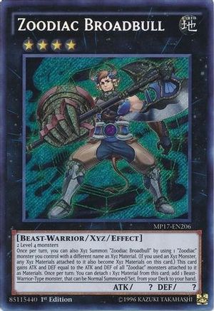 Zoodiac Broadbull (MP17-EN206) - 2017 Mega-Tins Mega Pack 1st Edition - Premium Yugioh Single from Konami - Just $0.81! Shop now at Game Crave Tournament Store