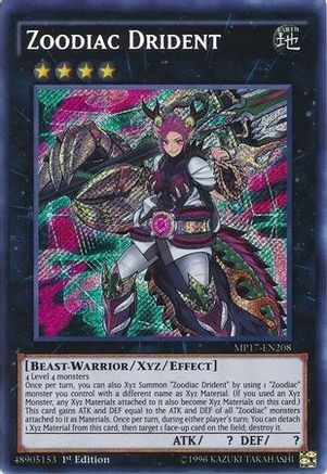 Zoodiac Drident (MP17-EN208) - 2017 Mega-Tins Mega Pack 1st Edition - Premium Yugioh Single from Konami - Just $0.99! Shop now at Game Crave Tournament Store