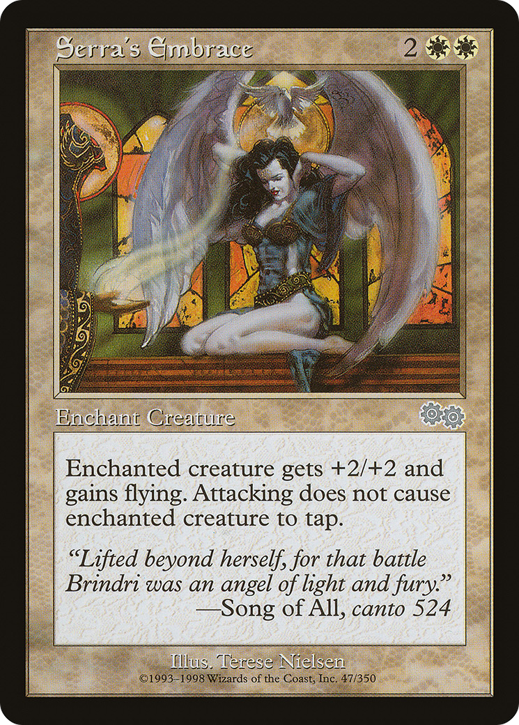 Serra's Embrace (USG-047) - Urza's Saga - Premium MTG Single from Wizards of the Coast - Just $0.25! Shop now at Game Crave Tournament Store
