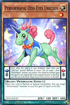 Performapal Odd-Eyes Unicorn (LEDD-ENC07) - Legendary Dragon Decks 1st Edition - Premium Yugioh Single from Konami - Just $0.25! Shop now at Game Crave Tournament Store
