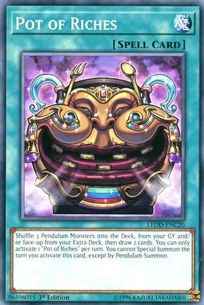 Pot of Riches (LEDD-ENC20) - Legendary Dragon Decks 1st Edition - Premium Yugioh Single from Konami - Just $0.25! Shop now at Game Crave Tournament Store