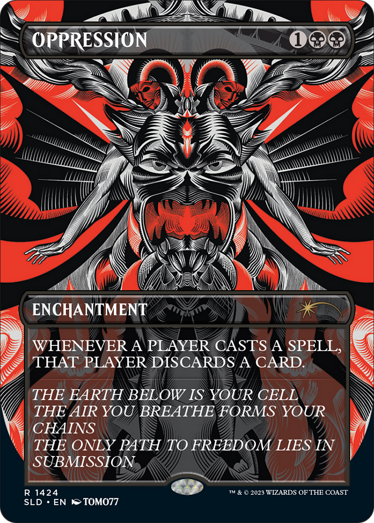 Oppression (SLD-1424) - Secret Lair Drop: (Full Art) Foil - Premium MTG Single from Wizards of the Coast - Just $9.09! Shop now at Game Crave Tournament Store