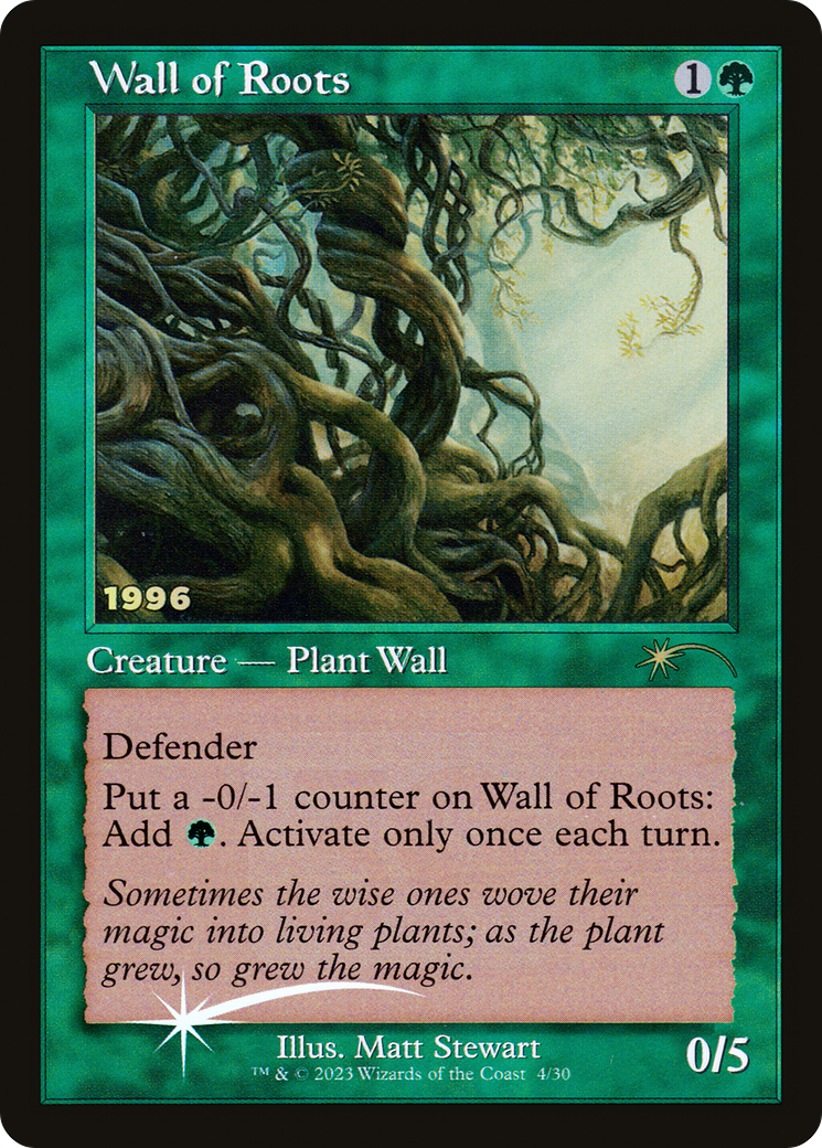 Wall of Roots (P30A-004) - 30th Anniversary Play Promos Foil - Premium MTG Single from Wizards of the Coast - Just $0.20! Shop now at Game Crave Tournament Store