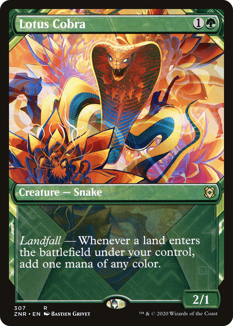 Lotus Cobra (ZNR-307) - Zendikar Rising: (Showcase) Foil - Premium MTG Single from Wizards of the Coast - Just $0.95! Shop now at Game Crave Tournament Store