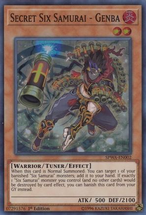 Secret Six Samurai - Genba (SPWA-EN002) - Spirit Warriors 1st Edition - Premium Yugioh Single from Konami - Just $0.74! Shop now at Game Crave Tournament Store