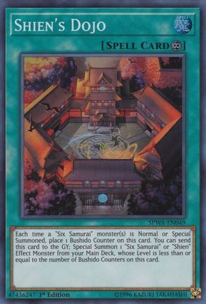 Shien's Dojo (SPWA-EN049) - Spirit Warriors 1st Edition - Premium Yugioh Single from Konami - Just $2.73! Shop now at Game Crave Tournament Store