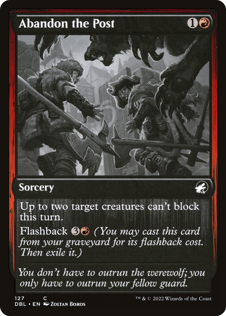 Abandon the Post (DBL-127) - Innistrad: Double Feature Foil - Premium MTG Single from Wizards of the Coast - Just $0.25! Shop now at Game Crave Tournament Store