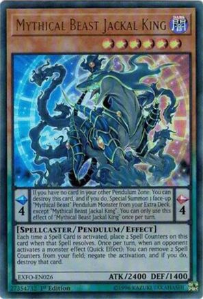 Mythical Beast Jackal King (EXFO-EN026) - Extreme Force 1st Edition - Premium Yugioh Single from Konami - Just $1.18! Shop now at Game Crave Tournament Store
