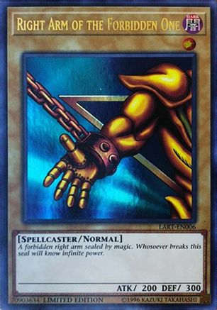 Right Arm of the Forbidden One (LART-EN006) - The Lost Art Promotion Limited - Premium Yugioh Single from Konami - Just $9.62! Shop now at Game Crave Tournament Store