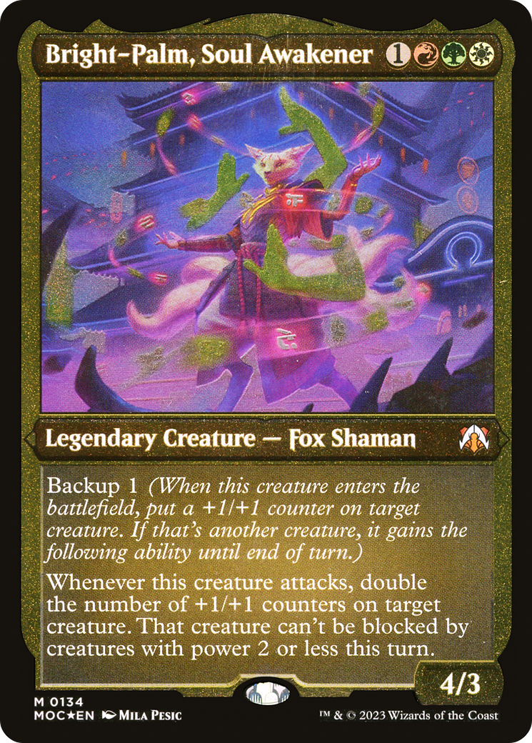 Bright-Palm, Soul Awakener (MOC-134) - March of the Machine Commander Etched Foil - Premium MTG Single from Wizards of the Coast - Just $0.08! Shop now at Game Crave Tournament Store