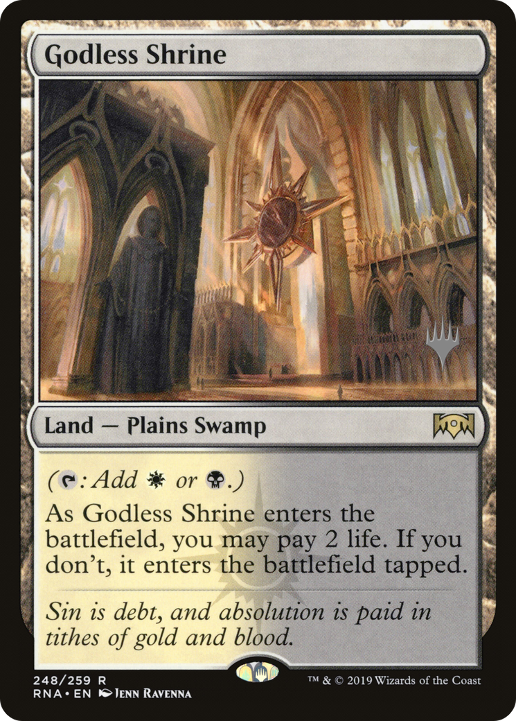 Godless Shrine (PRNA-248P) - Ravnica Allegiance Promos Foil - Premium MTG Single from Wizards of the Coast - Just $16.86! Shop now at Game Crave Tournament Store