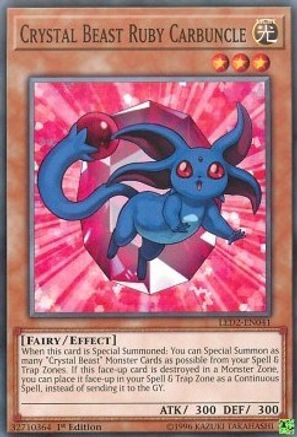 Crystal Beast Ruby Carbuncle (LED2-EN041) - Legendary Duelists: Ancient Millennium 1st Edition - Premium Yugioh Single from Konami - Just $0.08! Shop now at Game Crave Tournament Store