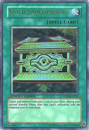 Gold Sarcophagus (PT03-EN001) - Pharaoh Tour Promos - Premium Yugioh Single from Konami - Just $7999.99! Shop now at Game Crave Tournament Store