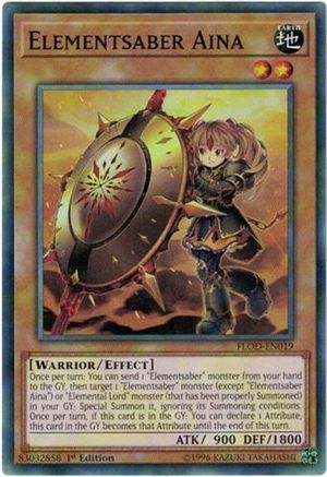 Elementsaber Aina (FLOD-EN019) - Flames of Destruction 1st Edition - Premium Yugioh Single from Konami - Just $0.25! Shop now at Game Crave Tournament Store