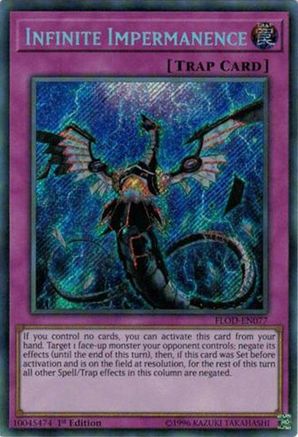 Infinite Impermanence (FLOD-EN077) - Flames of Destruction 1st Edition - Premium Yugioh Single from Konami - Just $19.41! Shop now at Game Crave Tournament Store