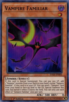 Vampire Familiar (DASA-EN001) - Dark Saviors 1st Edition - Premium Yugioh Single from Konami - Just $0.38! Shop now at Game Crave Tournament Store