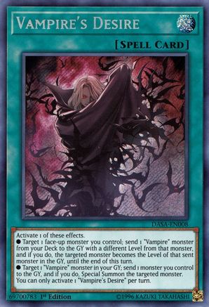 Vampire's Desire (DASA-EN008) - Dark Saviors 1st Edition - Premium Yugioh Single from Konami - Just $0.16! Shop now at Game Crave Tournament Store