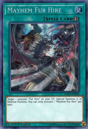 Mayhem Fur Hire (DASA-EN025) - Dark Saviors 1st Edition - Premium Yugioh Single from Konami - Just $0.88! Shop now at Game Crave Tournament Store