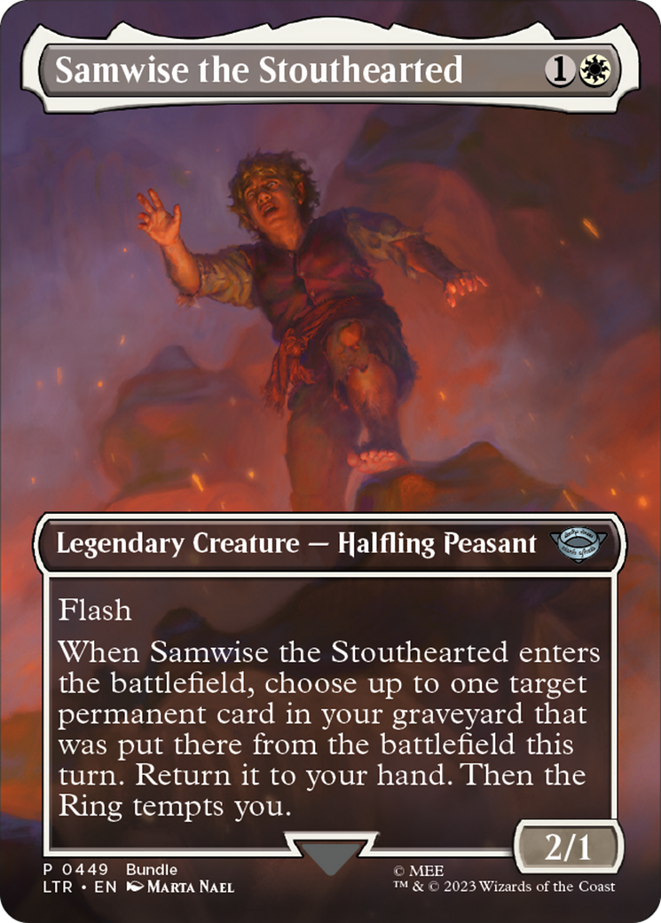 Samwise the Stouthearted (LTR-449) - The Lord of the Rings: Tales of Middle-earth (Borderless) - Premium MTG Single from Wizards of the Coast - Just $0.08! Shop now at Game Crave Tournament Store