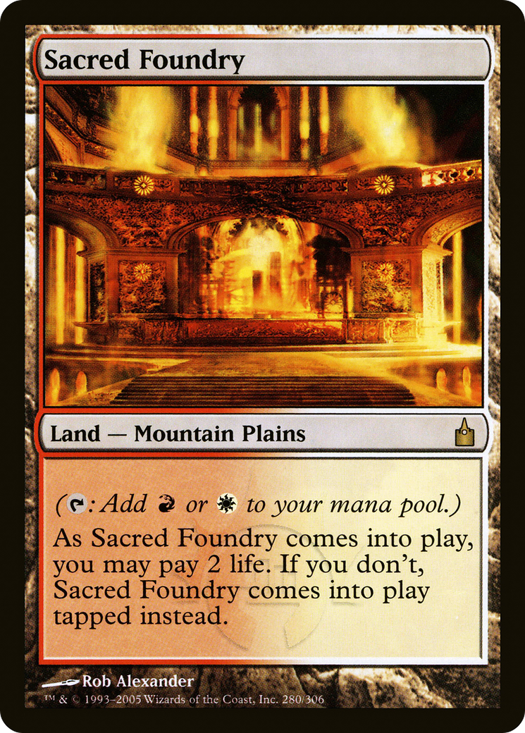 Sacred Foundry (RAV-280) - Ravnica: City of Guilds - Premium MTG Single from Wizards of the Coast - Just $5.49! Shop now at Game Crave Tournament Store