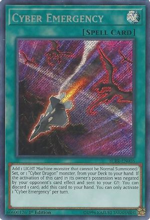 Cyber Emergency (BLRR-EN016) - Battles of Legend: Relentless Revenge 1st Edition - Premium Yugioh Single from Konami - Just $6.46! Shop now at Game Crave Tournament Store