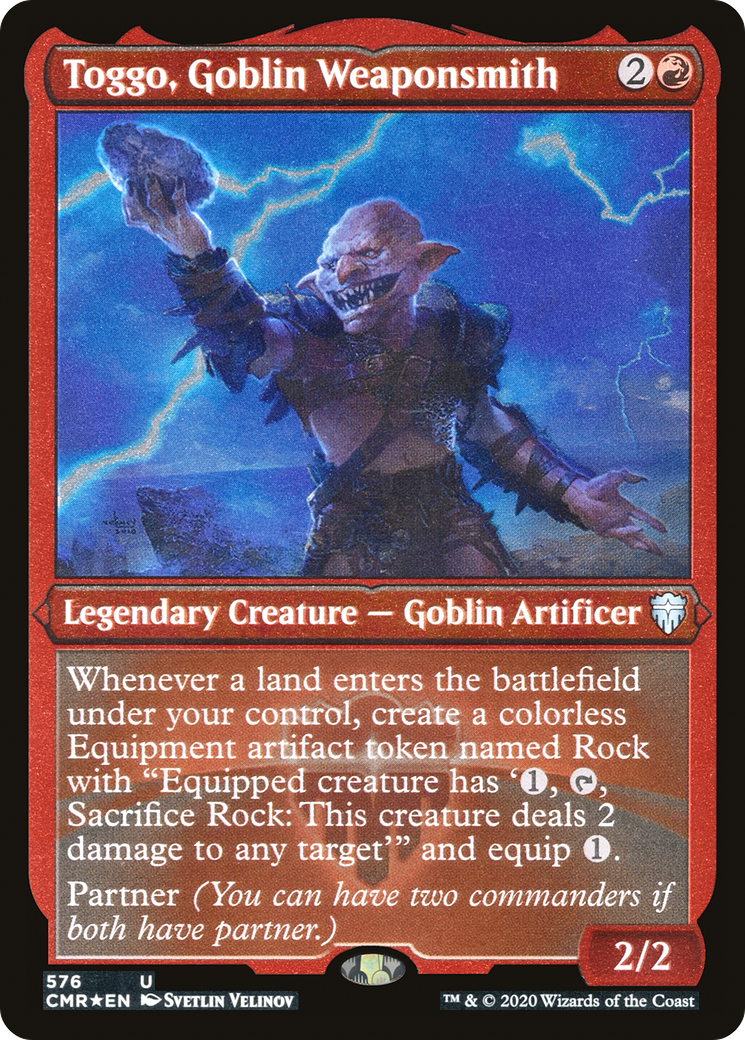 Toggo, Goblin Weaponsmith (CMR-576) - Commander Legends Etched Foil - Premium MTG Single from Wizards of the Coast - Just $1.34! Shop now at Game Crave Tournament Store
