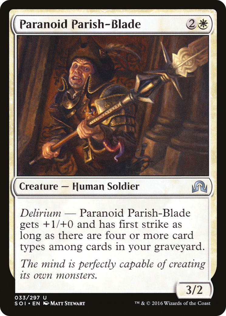 Paranoid Parish-Blade (SOI-033) - Shadows over Innistrad - Premium MTG Single from Wizards of the Coast - Just $0.08! Shop now at Game Crave Tournament Store