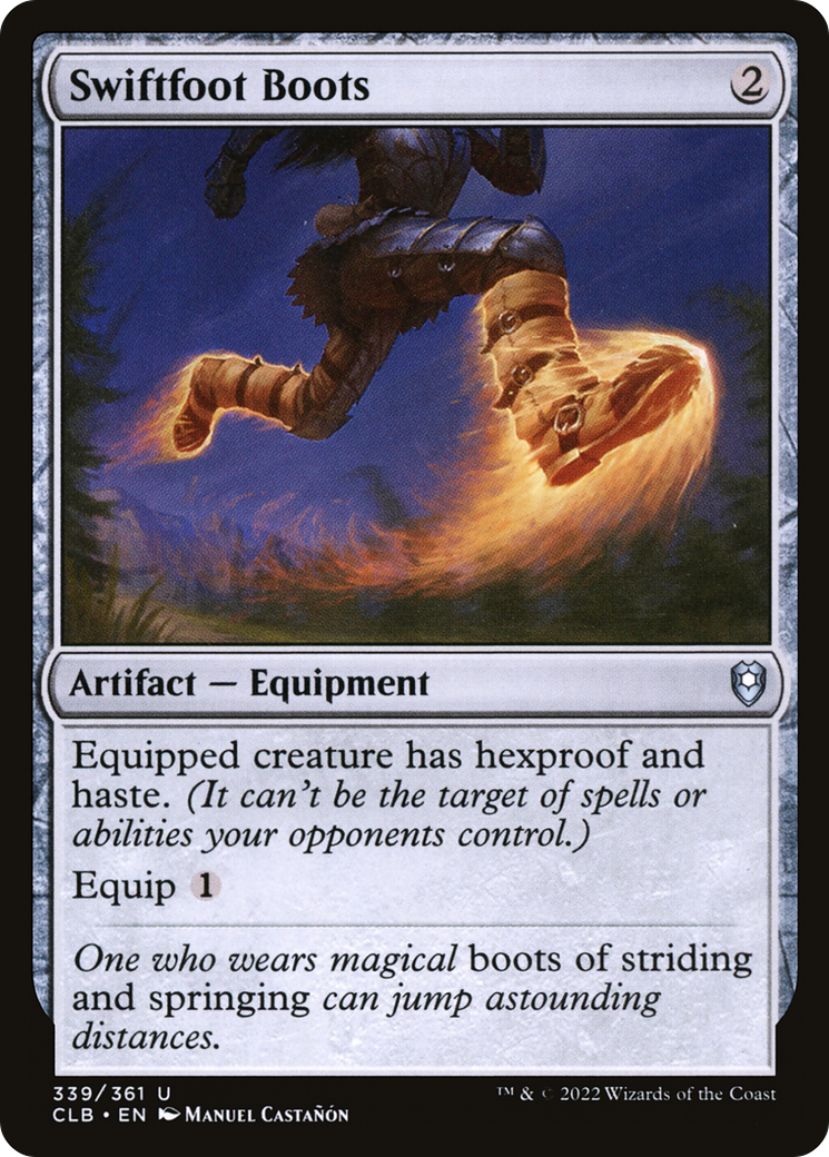 Swiftfoot Boots (CLB-339) - Commander Legends: Battle for Baldur's Gate - Premium MTG Single from Wizards of the Coast - Just $0.26! Shop now at Game Crave Tournament Store